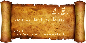 Lazarovits Enciána névjegykártya